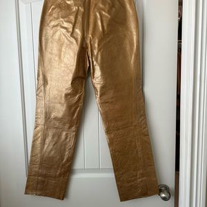 Banana Republic gold leather pants